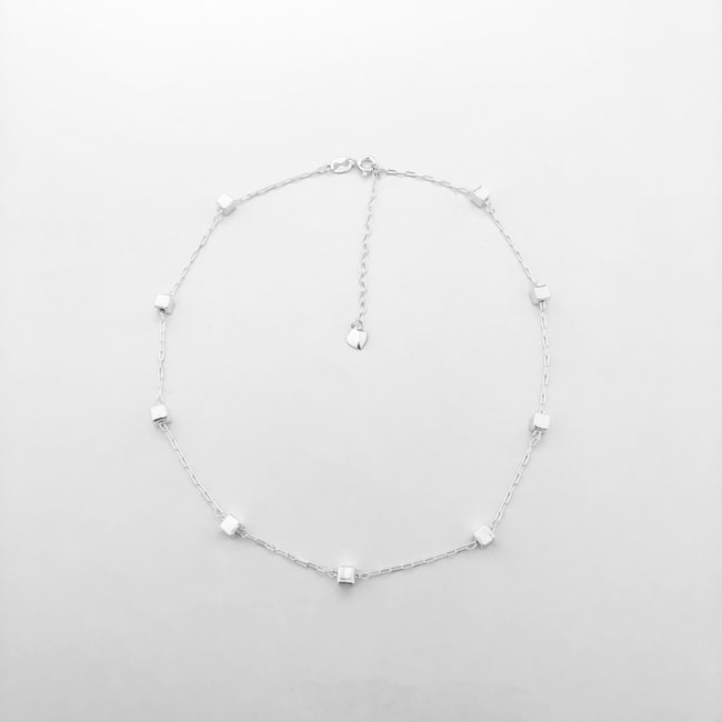 Choker de Quadrados com Extensor - 35cm