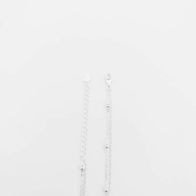 Choker Dupla de Bolinhas com Riviera com Zircônias Colorida – 35cm