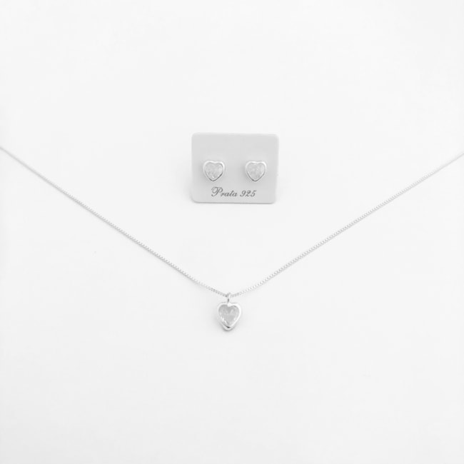 Conjunto de Coração com Zircônia