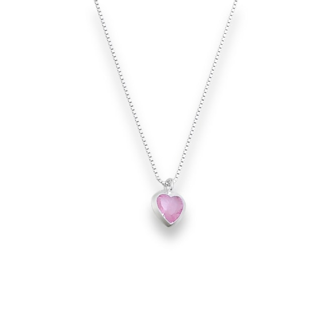 Conjunto de Coração com Zircônia Rubi Rose 