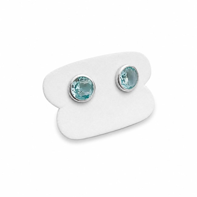 Conjunto em Zircônia Água Marinha - 40cm