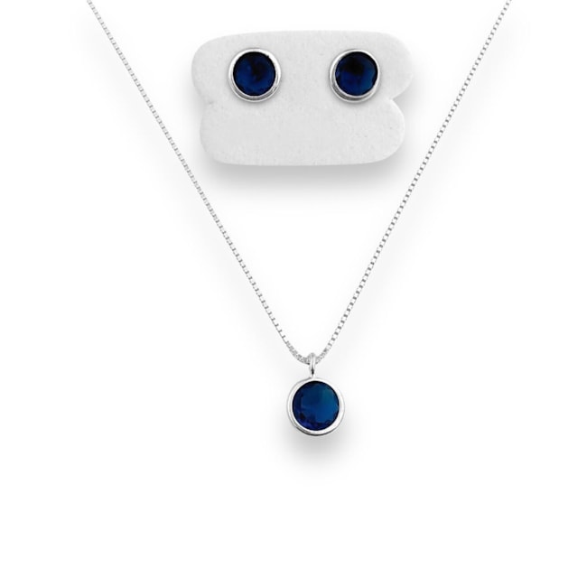 Conjunto em Zircônia Azul Marinho - 40cm