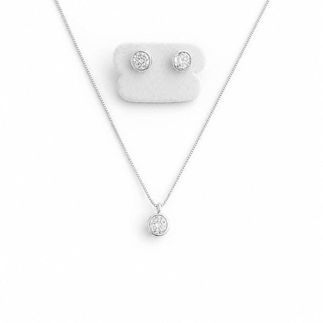 Conjunto em Zircônia Cristal - 40cm