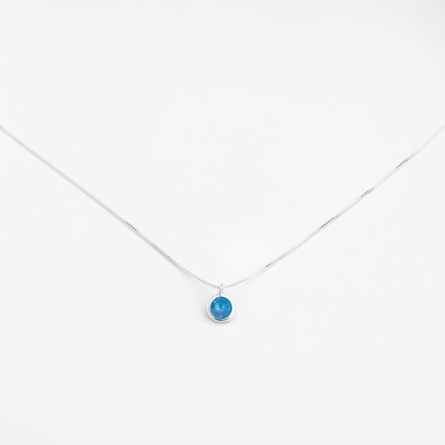 Conjunto Redondo com Zircônia Azul 