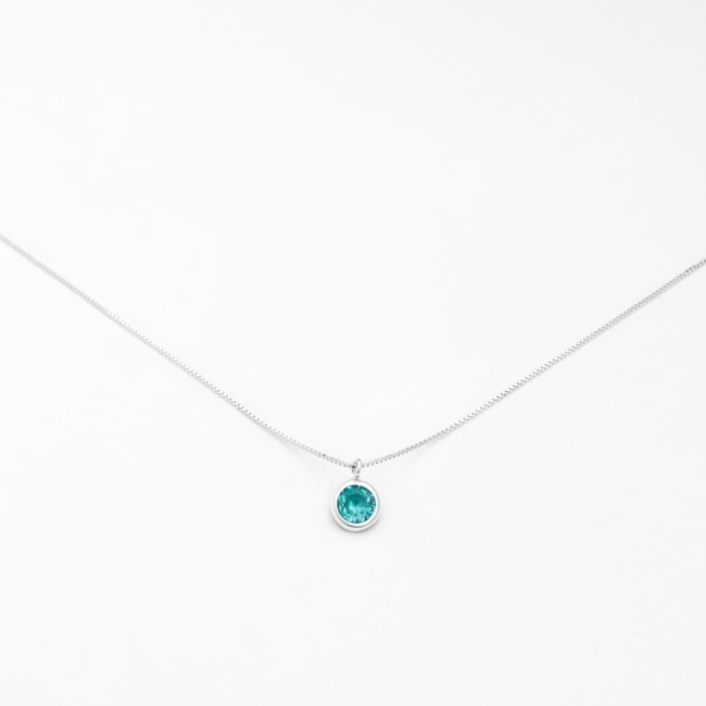 Conjunto Redondo com Zircônia Verde Água