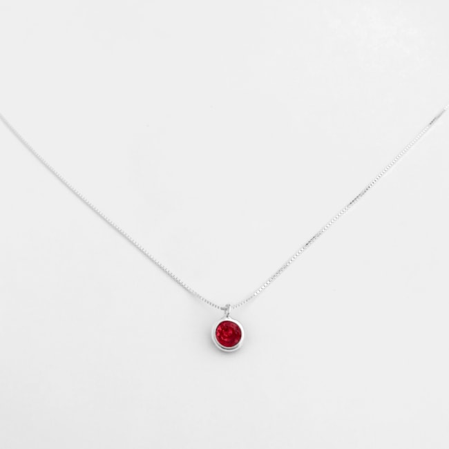 Conjunto Redondo com Zircônia Vermelha