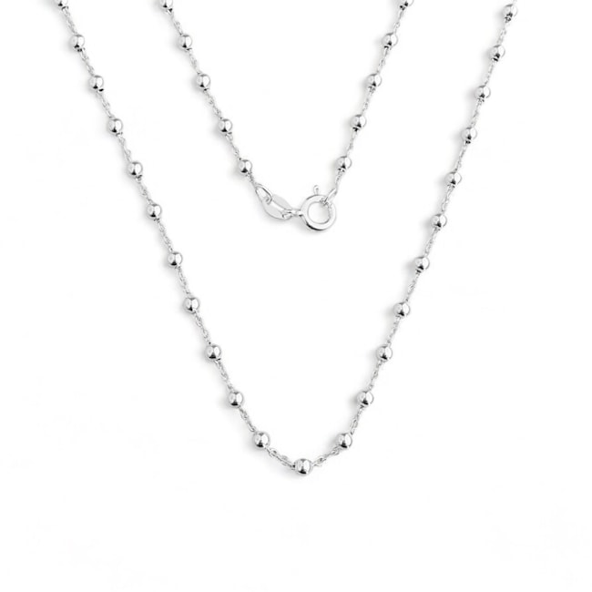 Corrente Branca com Bolinhas - 40cm