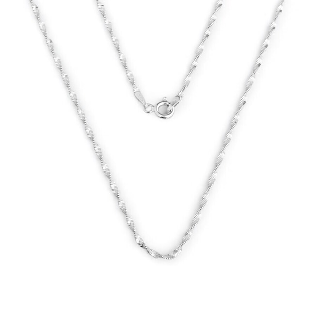 Corrente Branca Laminada Torcida - 50cm