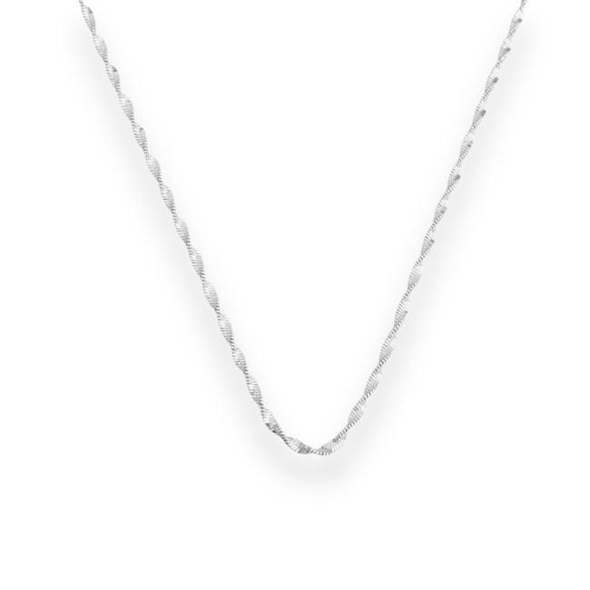 Corrente Branca Laminada Torcida - 50cm