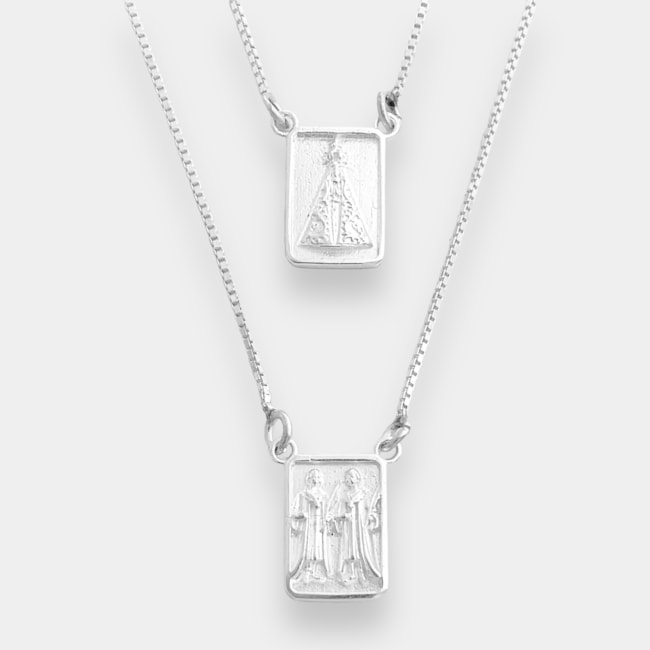 Escapulário de Nossa Senhora Aparecida e São Cosme Damião 