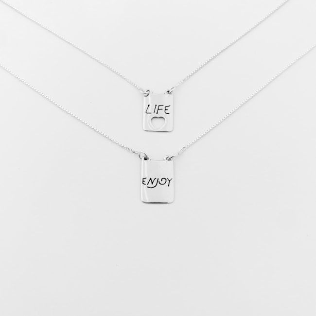 Escapulário Enjoy Life com Coração Vazado - 70cm