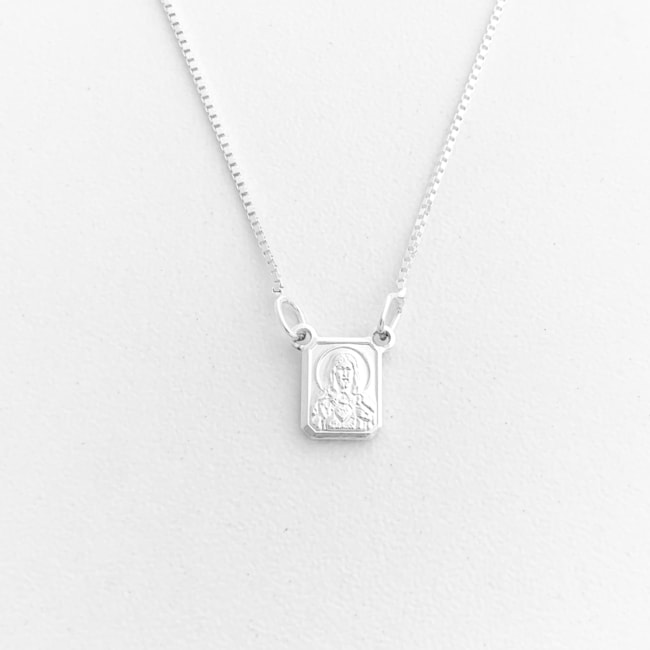 Escapulário Nossa Senhora com Menino Jesus e Sagrado Coração de Jesus – 60cm
