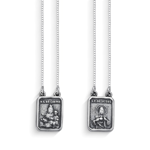 Produto Escapulário Nossa Senhora do Carmo e Sagrado Coração -  70cm
