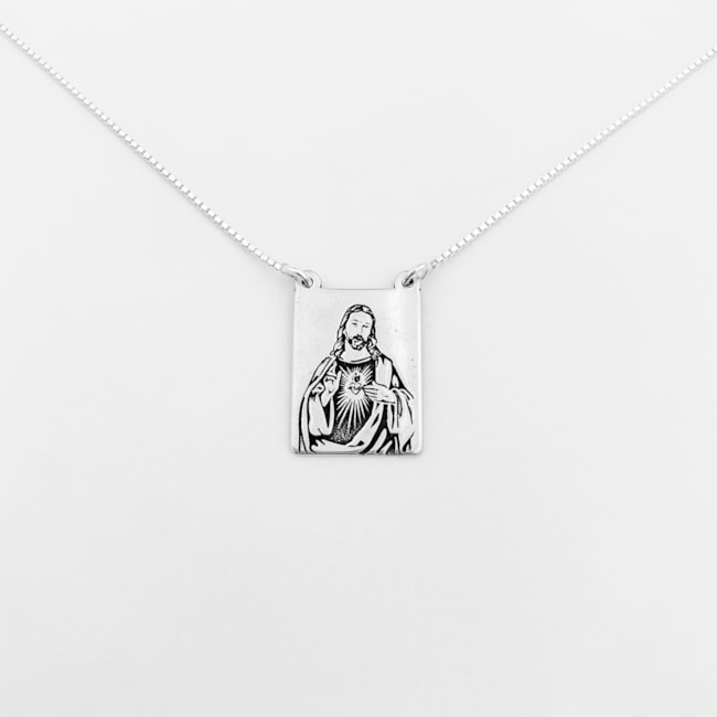 Escapulário Sagrado Coração de Jesus e Maria - 50cm