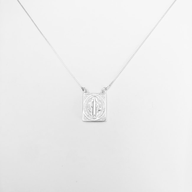 Escapulário São Bento Branco - 70cm 