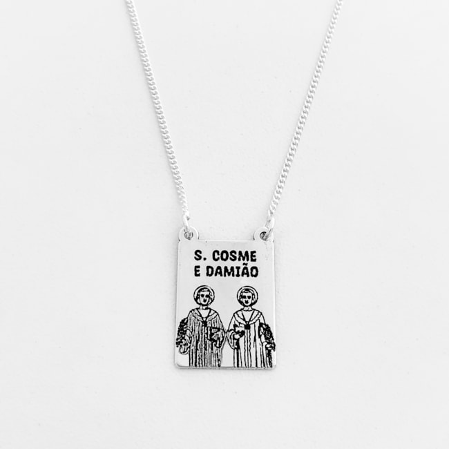 Escapulário São Cosme e Damião com Frase - 70cm