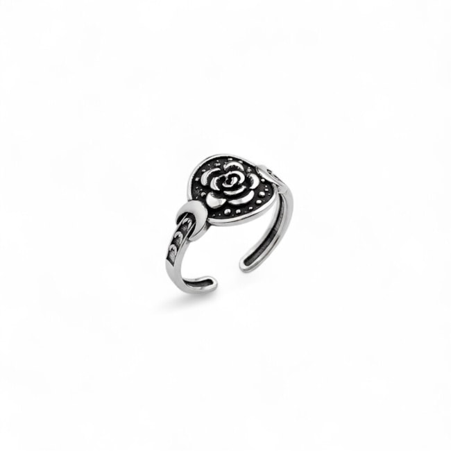 FALANGE ENVELHECIDA AJUSTÁVEL COM FLOR ESTILIZADA         