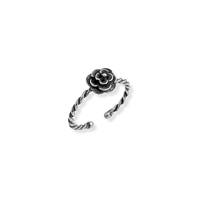 Falange Envelhecida de Aro Torcido com Rosa