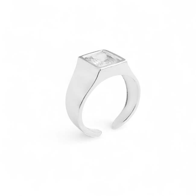 Falange Sinete Liso com Zircônia Cristal