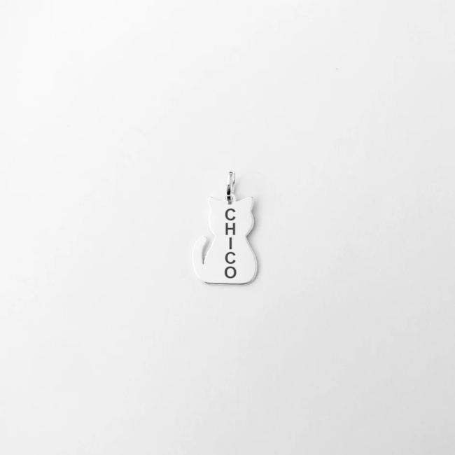 Gargantilha Azul com Pingente de Gato - 45cm