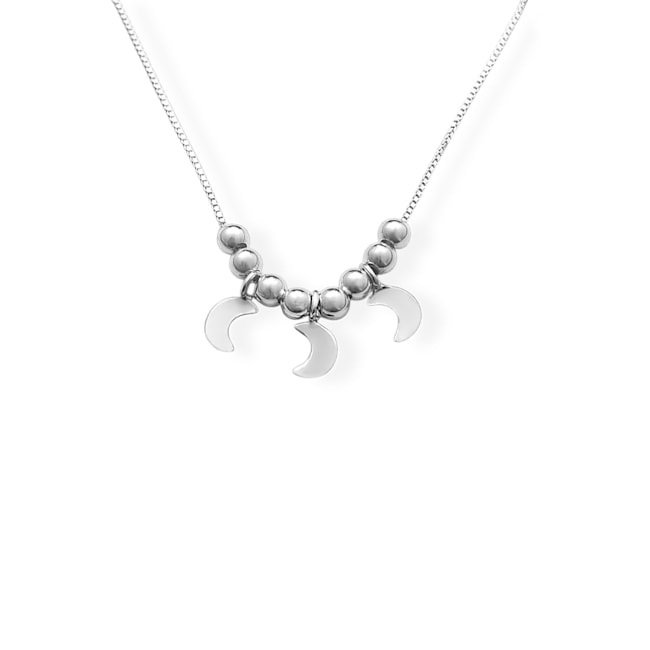 Gargantilha com Bolinhas e Meia Lua - 40cm