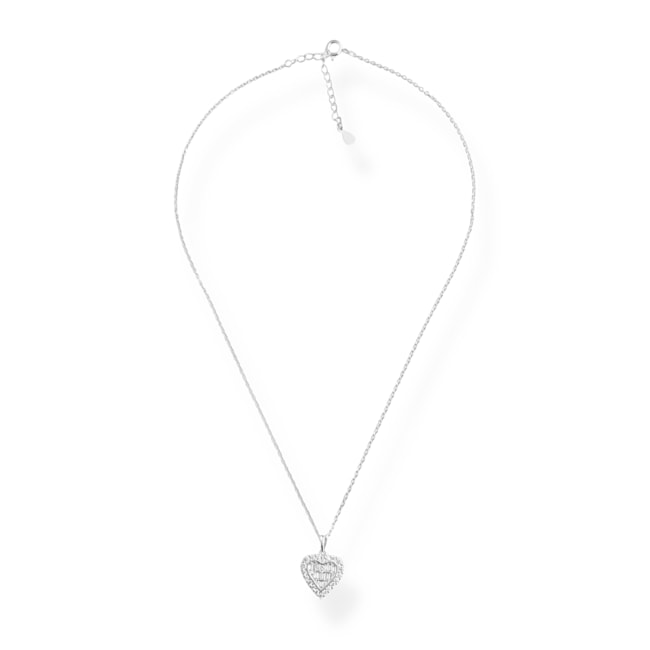 Gargantilha com Coração Cravejado de Zircônias e Vidrilhos - 40cm