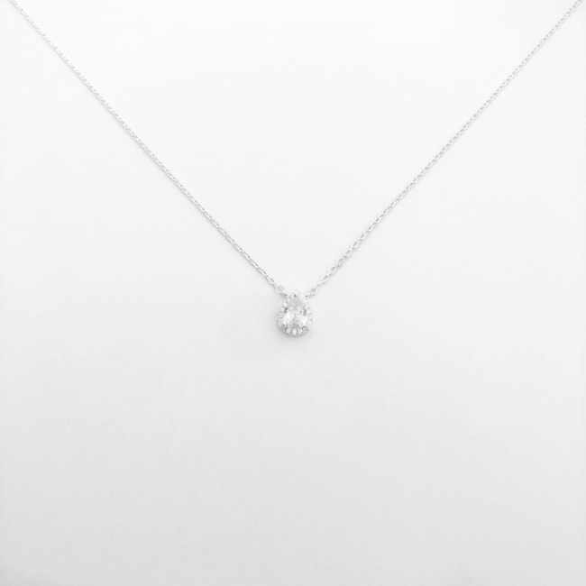 Gargantilha com Gota de Ponto de Luz Cravejada com Zircônia - 40cm