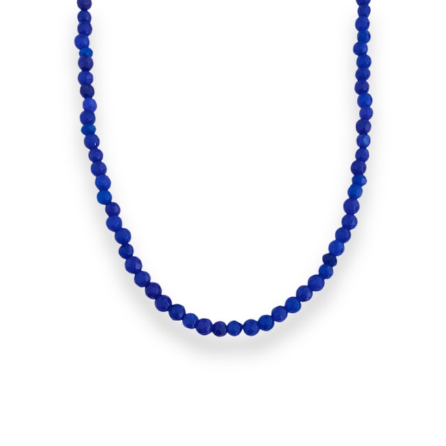 Gargantilha com Pedra Jade Azul - 60cm