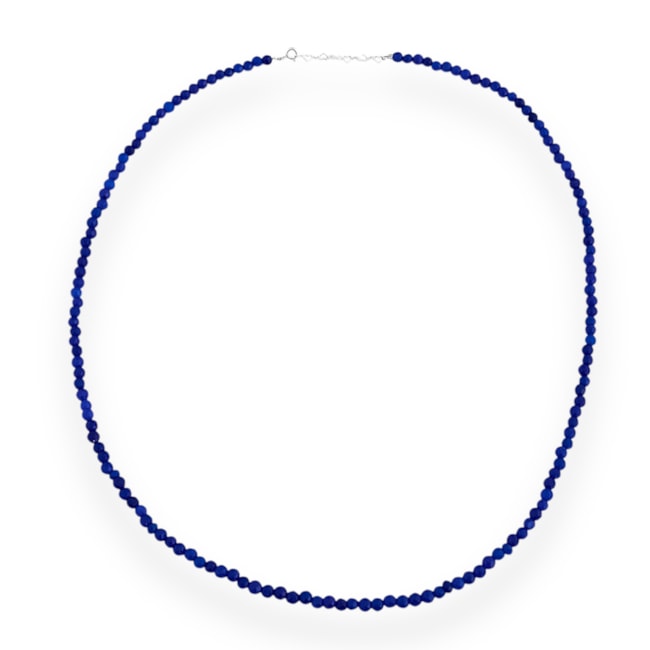 Gargantilha com Pedra Jade Azul - 60cm