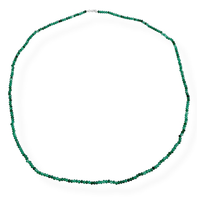 Gargantilha com Pedra Jade Esmeralda - 60cm 