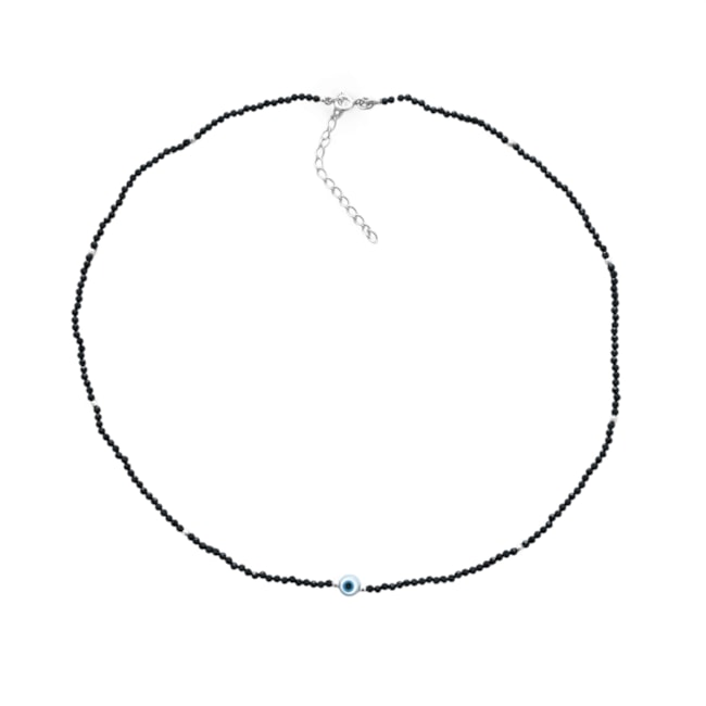 Gargantilha com Pedrinhas e Olho Grego - 40cm