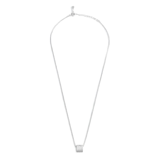 Gargantilha com Pingente Cravejado de Zircônia Cristal - 10cm