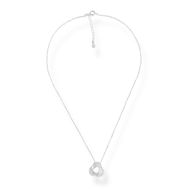 Gargantilha com Pingente Cravejado de Zircônia Cristal - 40cm