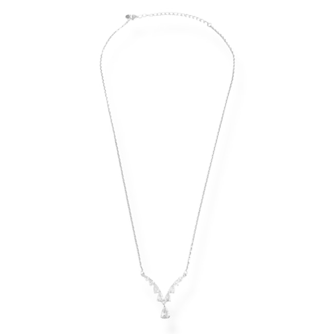 Gargantilha com Pingente Cravejado de Zircônias - 38cm