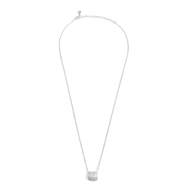 Gargantilha com Pingente de Argolinhas Cravejado de Zircônia Cristal - 40cm