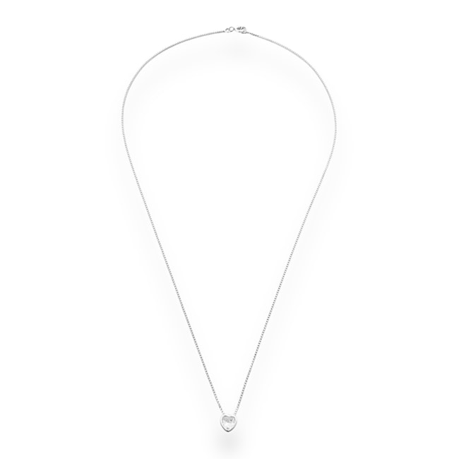 Gargantilha com Pingente de coração com Zircônia - 45cm