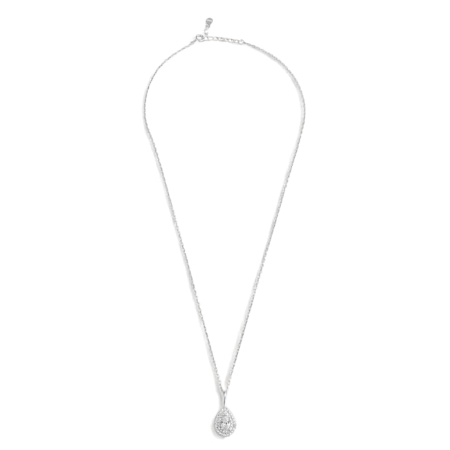 Gargantilha com Pingente de Gota Cravejado de Zircônia Cristal - 43cm