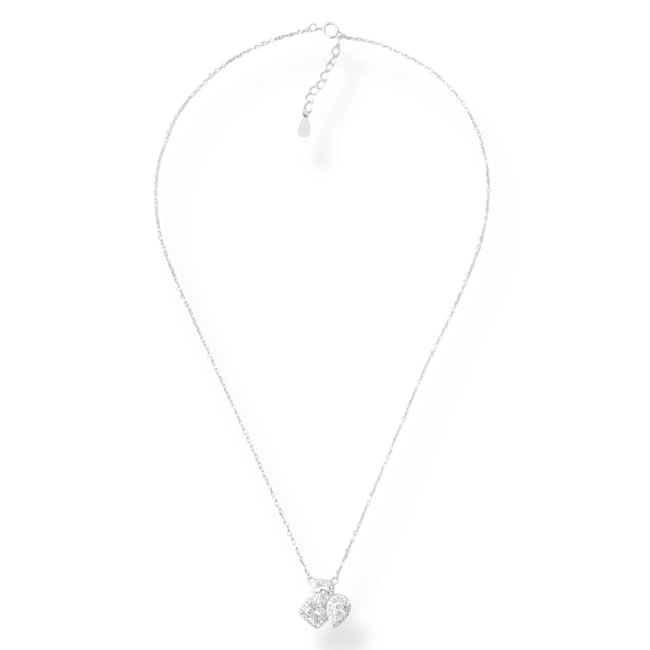 Gargantilha com Pingente e Zircônia Cristal Cravejado ao redor - 40cm