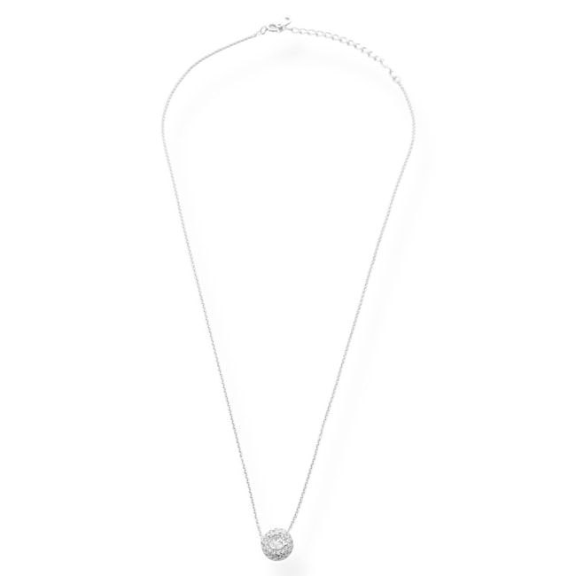 Gargantilha com Pingente Redondo Cravejado de Zircônia - 39cm