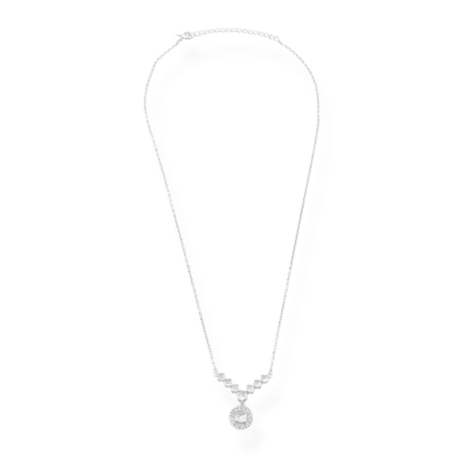 Gargantilha com Pingentes Cravejado de Zircônias - 39cm
