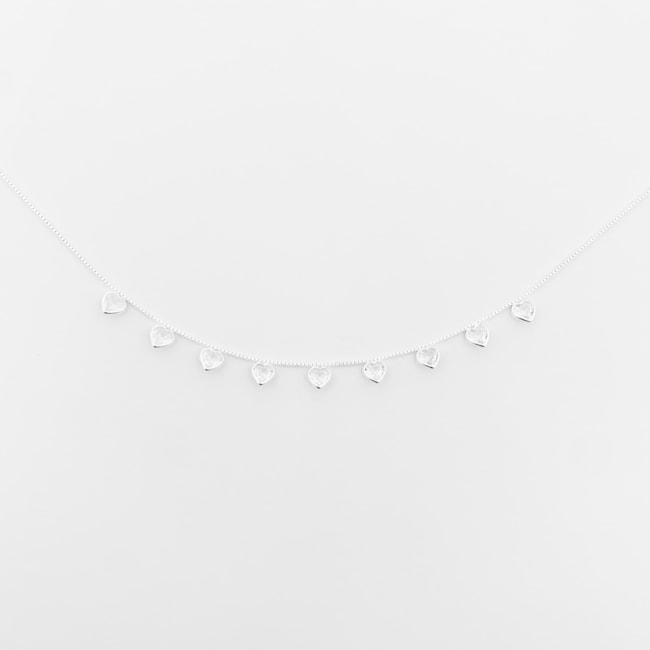 Gargantilha com Zircônias de Coração - 40cm