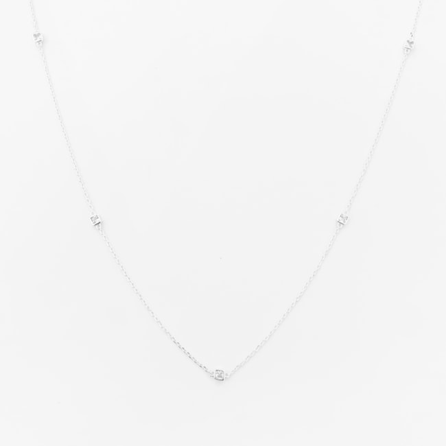 Gargantilha com Zircônias Quadradas – 40cm