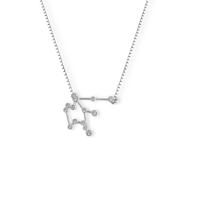 Gargantilha Constelação do Signo de Aquário Cravejada com Zircônia - 50cm