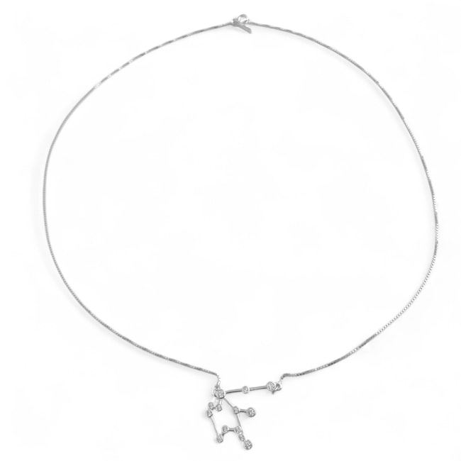 Gargantilha Constelação do Signo de Aquário Cravejada com Zircônia - 50cm