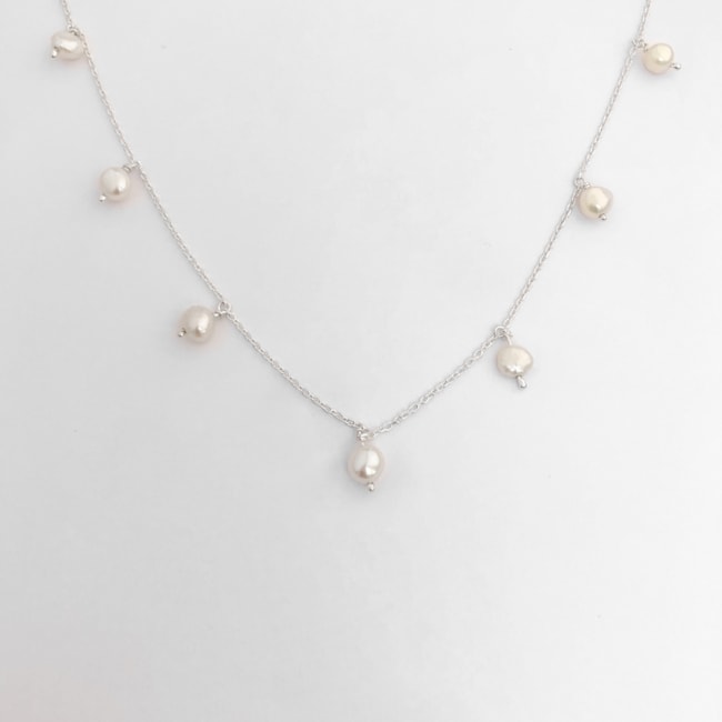 Gargantilha Corrente Cartier com Pérolas Pão - 40cm