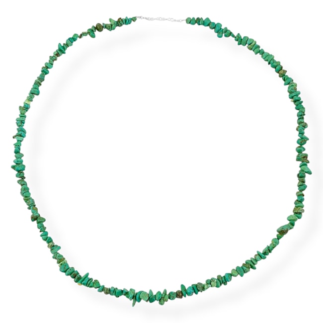 Gargantilha de Cascalho Turquesa Azul - 70cm