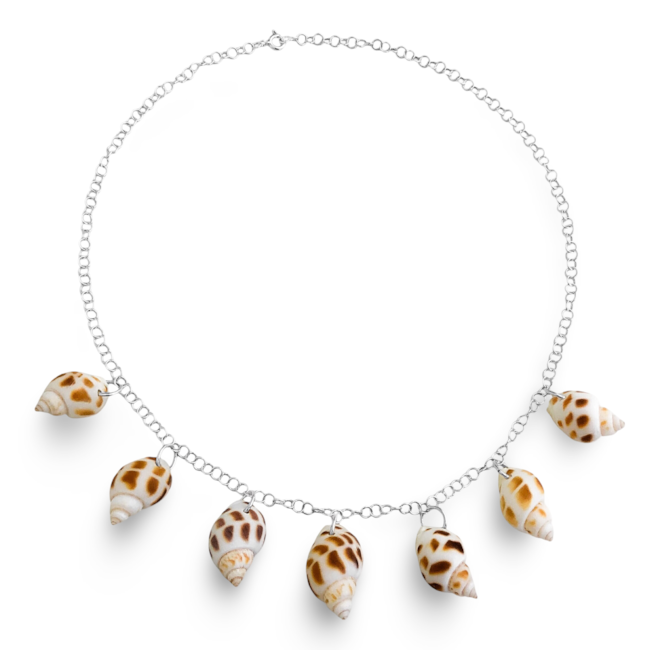 Gargantilha de Conchas Caramujos Naturais - 36cm