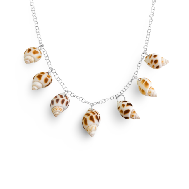 Gargantilha de Conchas Caramujos Naturais - 36cm