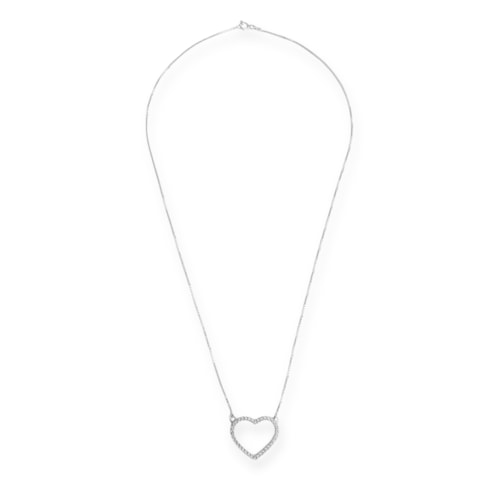 Produto Gargantilha de Coração Cravejada com Zircônia 45cm