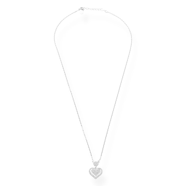 Gargantilha de Coração Cravejado com Zircôniasn - 40cm